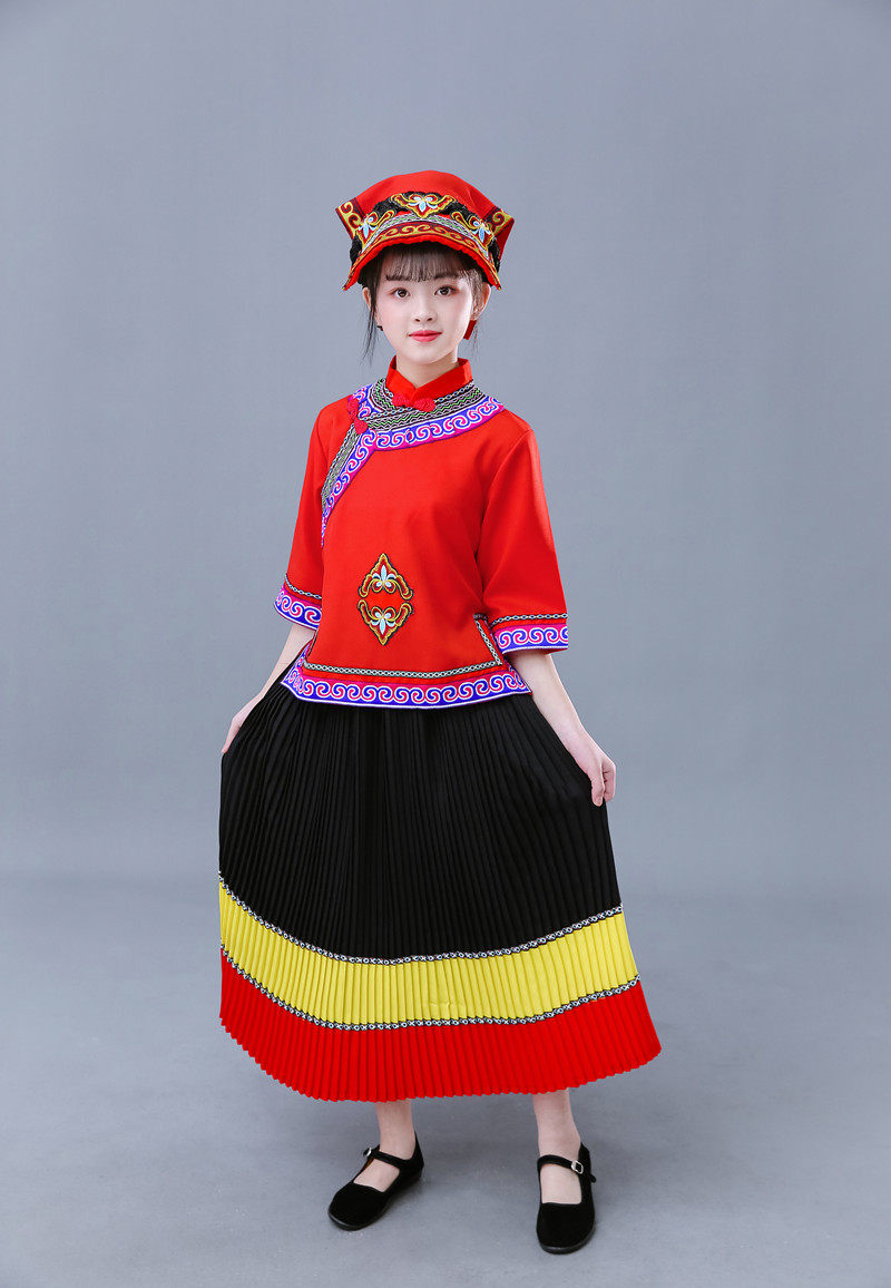 56个少数民族特色传统舞蹈儿童独龙族服饰幼儿舞台儿童演出服