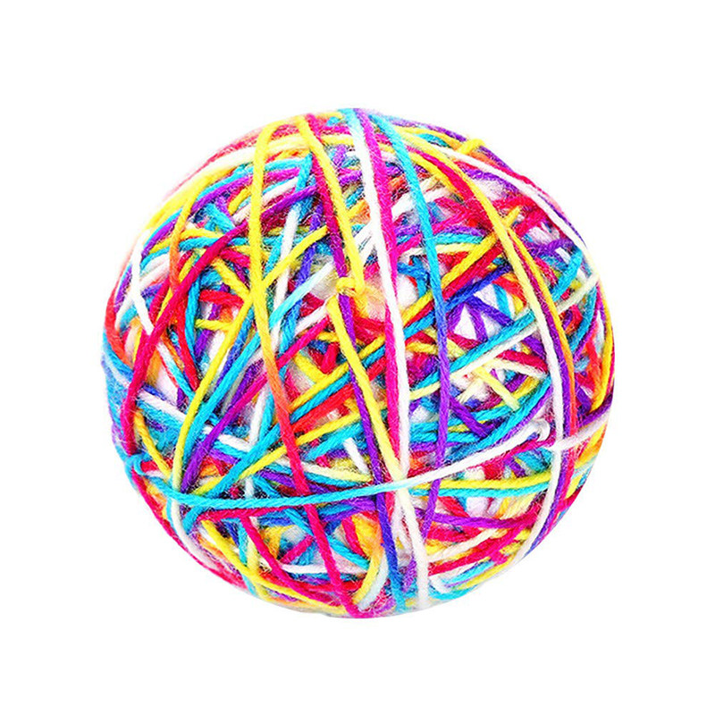 猫玩具发声球逗猫球猫咪自嗨球用品剑麻毛线球猫线团耐咬球带铃铛