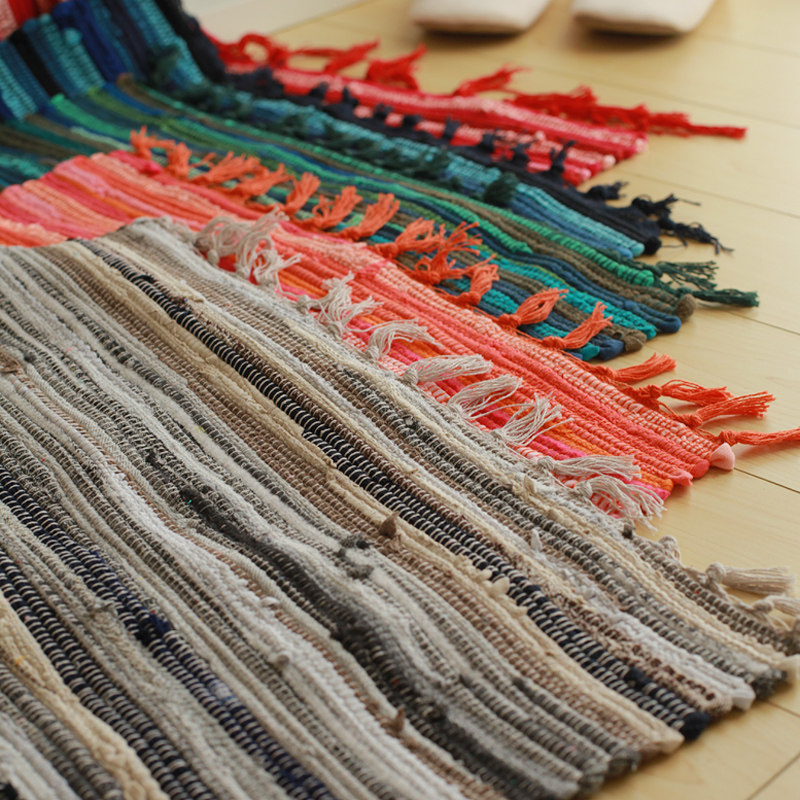 唯米6601简约现代碎布布条家用地垫卫浴入户地垫