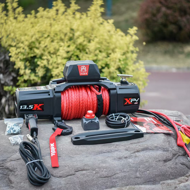 越野车救援绞盘12v蜘蛛13500磅犀牛12000磅沃恩进口卷扬机