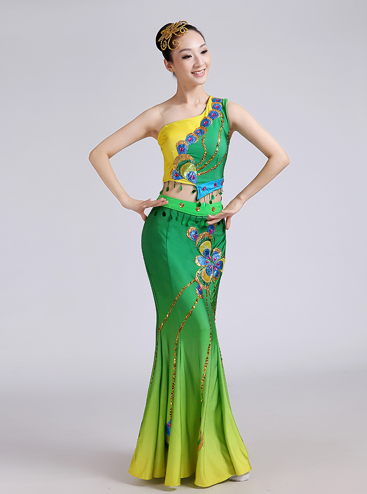 傣族舞蹈服装新款特价演出演出服孔雀孔雀舞裙子民族服装