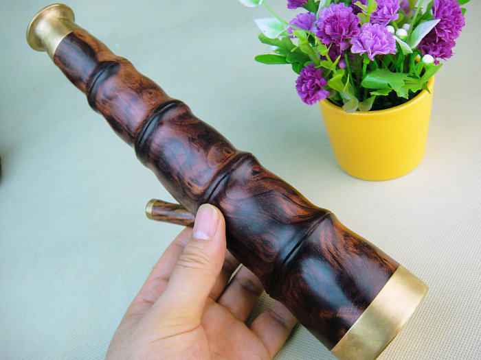 木檀世家海南黄花梨烟具雕刻摆件黄紫油水烟筒烟斗木雕木雕