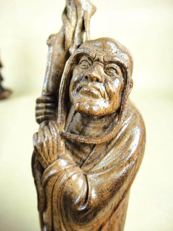 摆件木檀世家海南黄花梨雕刻黄新料长眉罗汉佛像木雕摆件