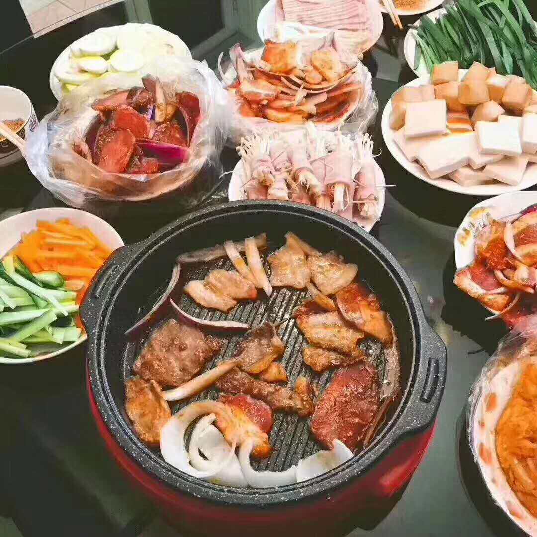 烤肉特价正品韩国麦饭石盘电锅烤锅涮锅实体保证电煲