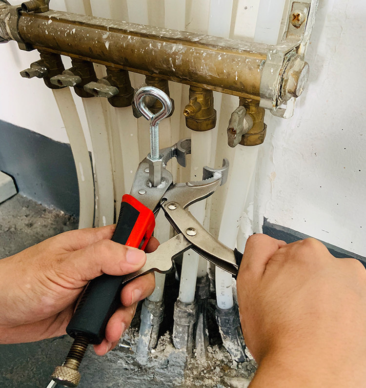 地暖拆卸地热清洗水器地热暖气管清洁卸装大力管子钳