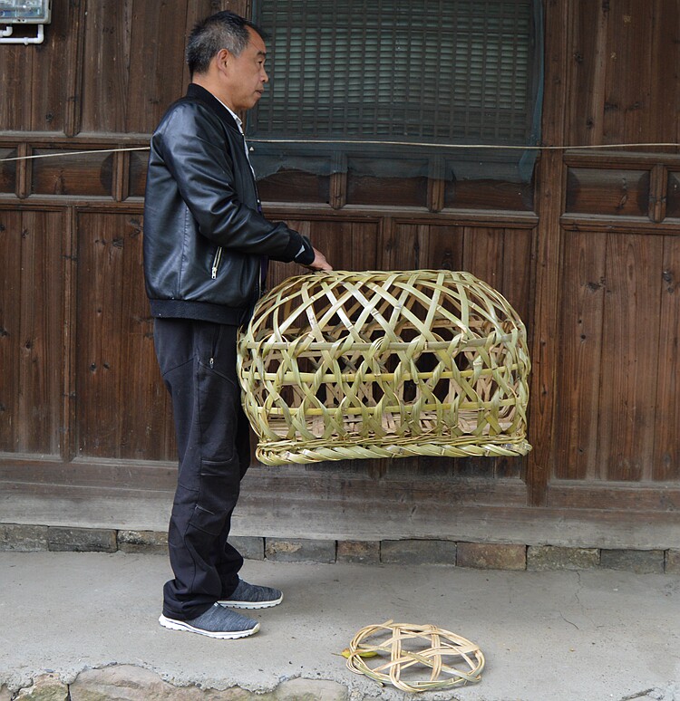 手工竹编镂空竹笼鸡鸭头收纳储物笼子手工艺品滤水竹编