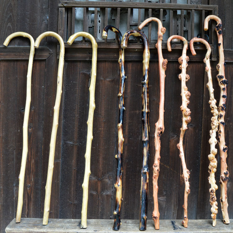 复古一体大自然藤条老人实木拐杖防滑按摩手杖木制拐棍藤木藤寿杖