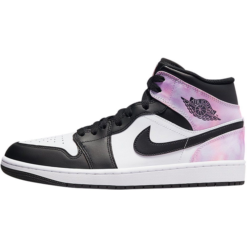 airjordanmidaj1中帮女款黑白扎染休闲篮球篮球鞋