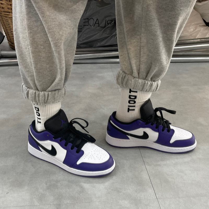 airjordanlowaj1白紫脚趾葡萄女款低帮休闲鞋篮球鞋