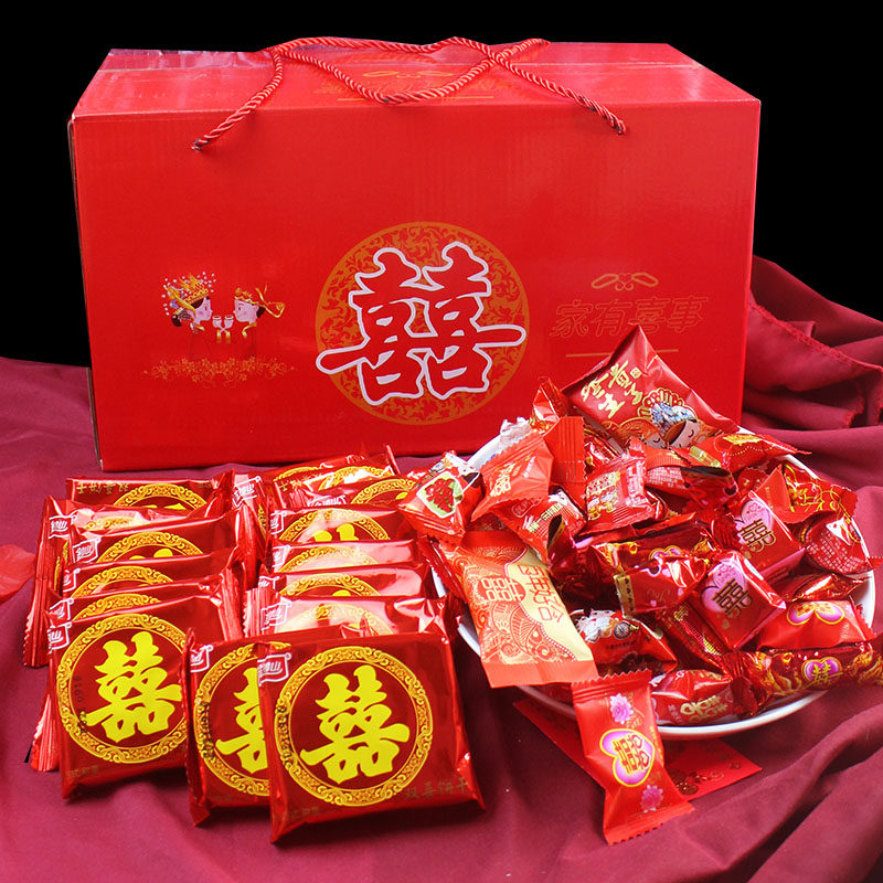 金钟山钟山双喜威化饼干结婚喜饼散装婚宴整箱喜饼