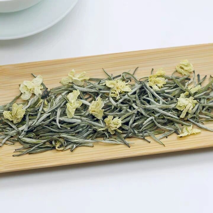 茉莉花茶兰妃茉莉花香茶叶浓香香型六窨小银银针盒装茉莉花茶