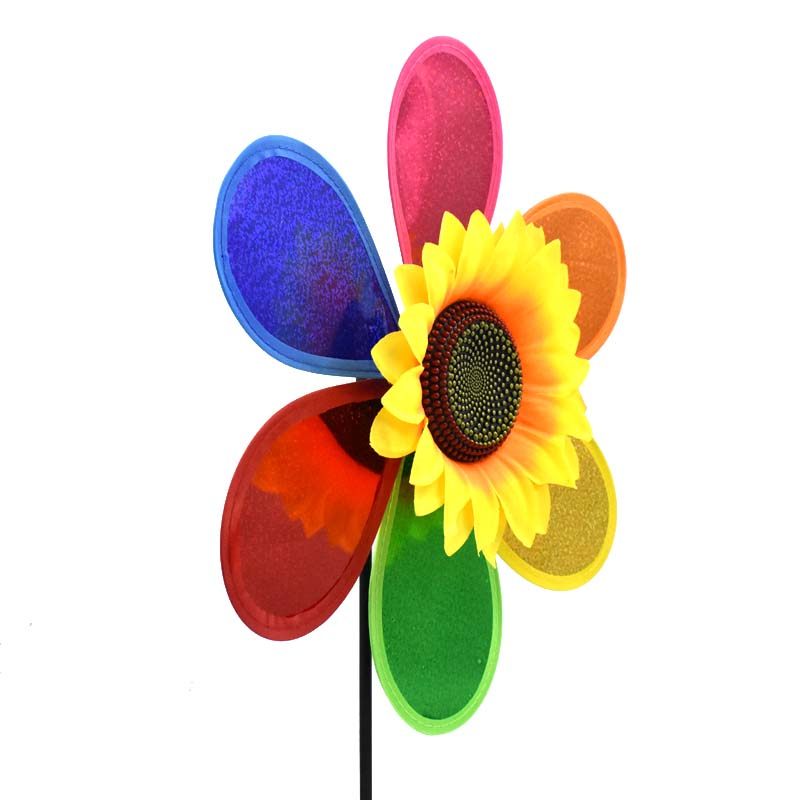 风车单层亮片向日葵太阳花景区装饰广场地摊防水风车