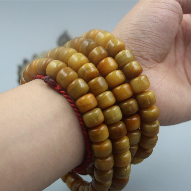 保真西藏牦牛骨手串佛珠念珠108颗老料手链项链佛珠