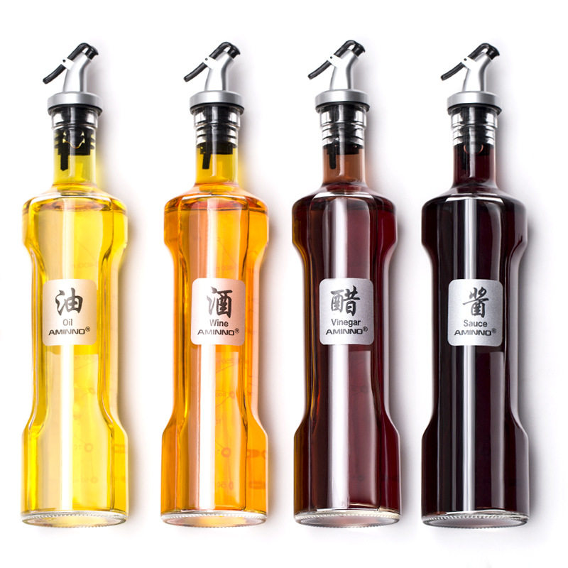 油瓶无铅刻字家用厨房用品食品品级玻璃油壶防漏油壶