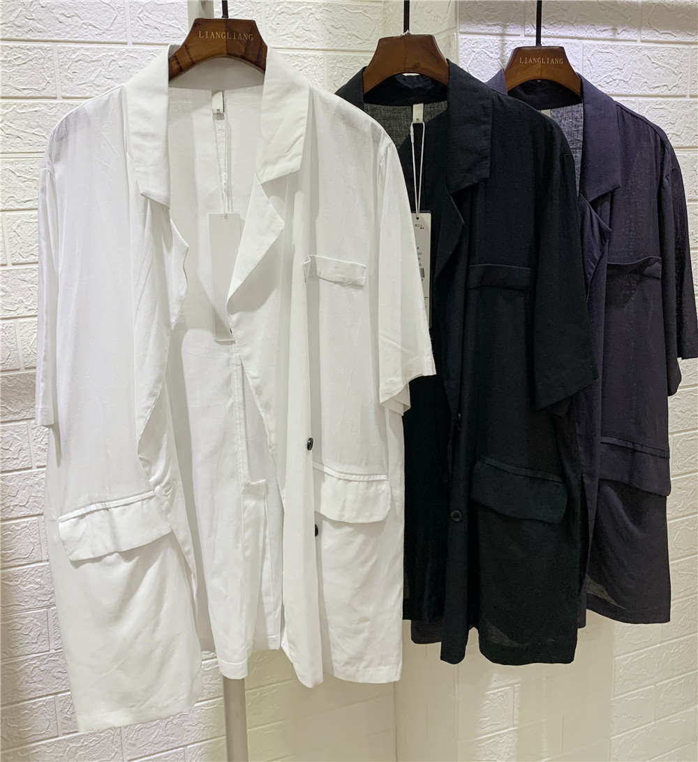 大码薄款西装女2020夏幕mujia茄新款韩版宽松双排扣慵懒防晒外套