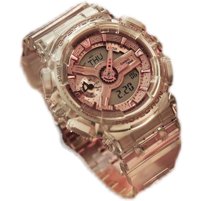 卡西欧gshock5146透明手表表带gaxgdga100黑金硅胶配件配件