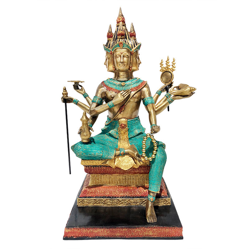 泰国四面佛摆件纯铜佛像风水家居装饰品有求必应客厅招财保平安