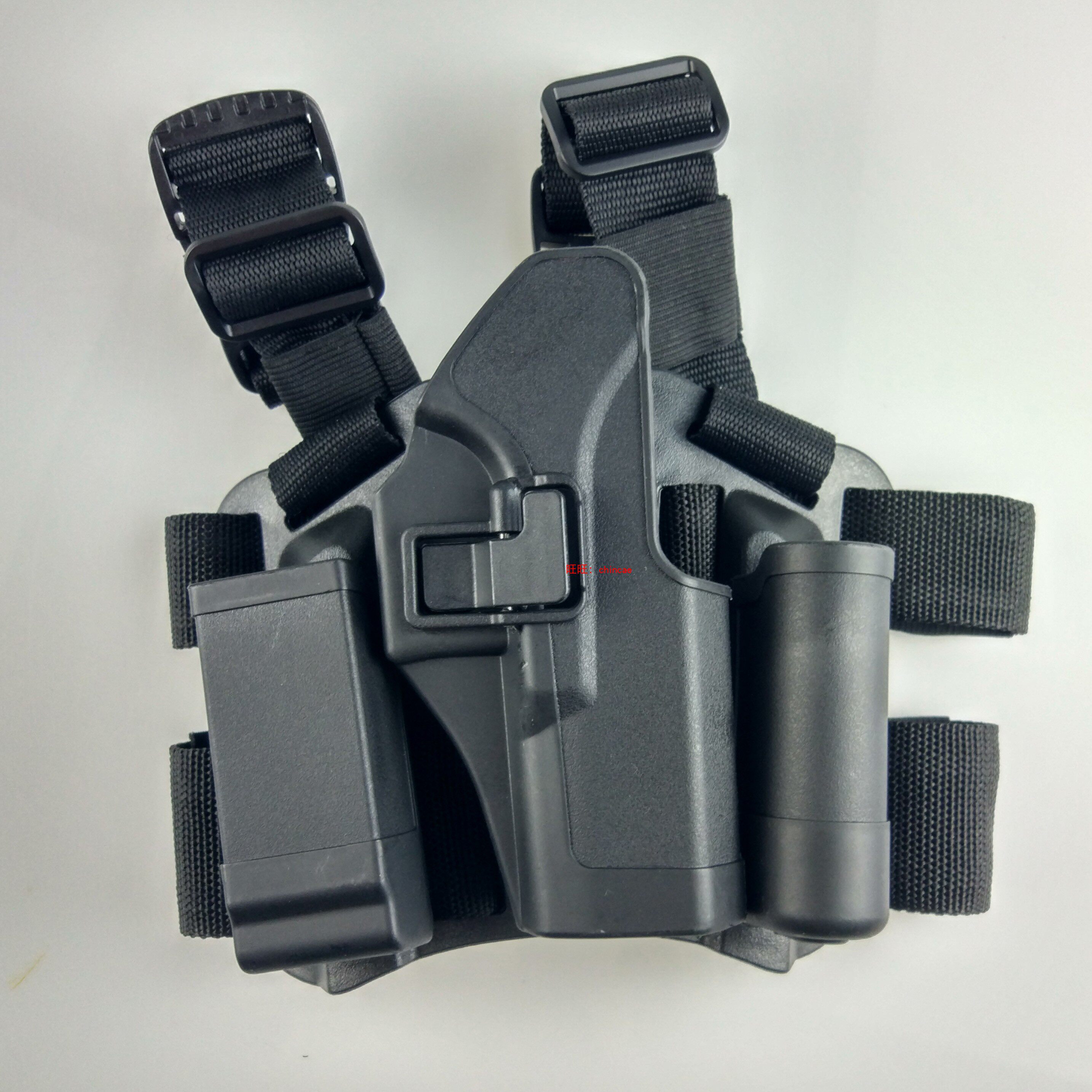 枪套忽必烈p1快拔套绑腿式手战术灯弹夹套通用电动玩具枪