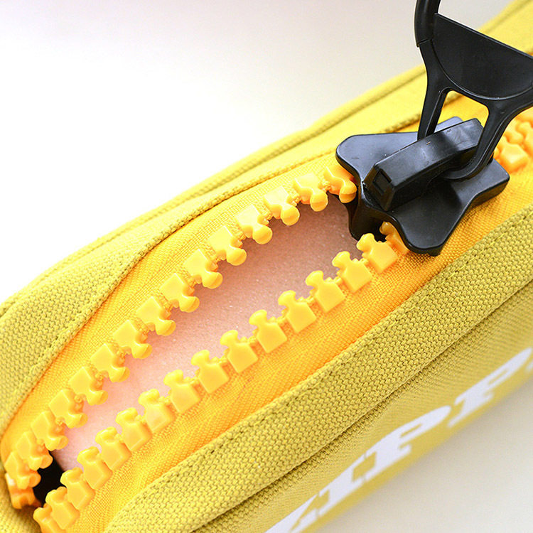 本木/zipper笔袋 简约小清新韩国文具大容量帆布拉链铅笔盒收纳袋