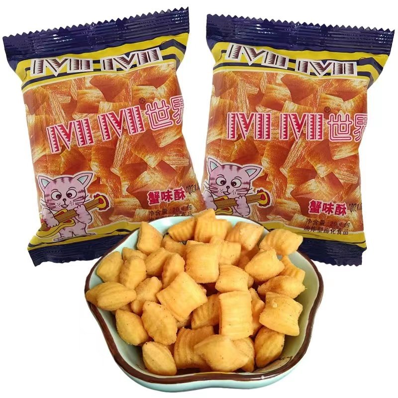 mimi世界咪咪虾味条蟹味20g40包儿时怀旧干吃膨化食品