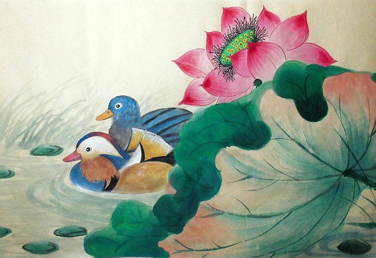 手绘醉迂国画条幅字画结婚结婚礼礼品百年好合横幅国画