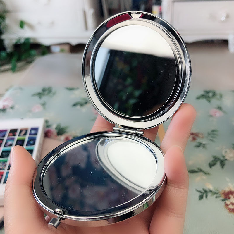 小镜子随身镜复古欧式俄罗斯迷你双面可放大化妆镜折叠便携小圆镜