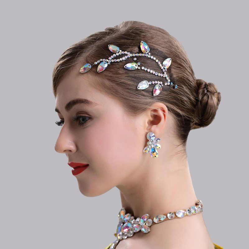 专业舞台表演舞蹈头饰演出拉丁舞国标舞摩登比赛摩登舞配饰