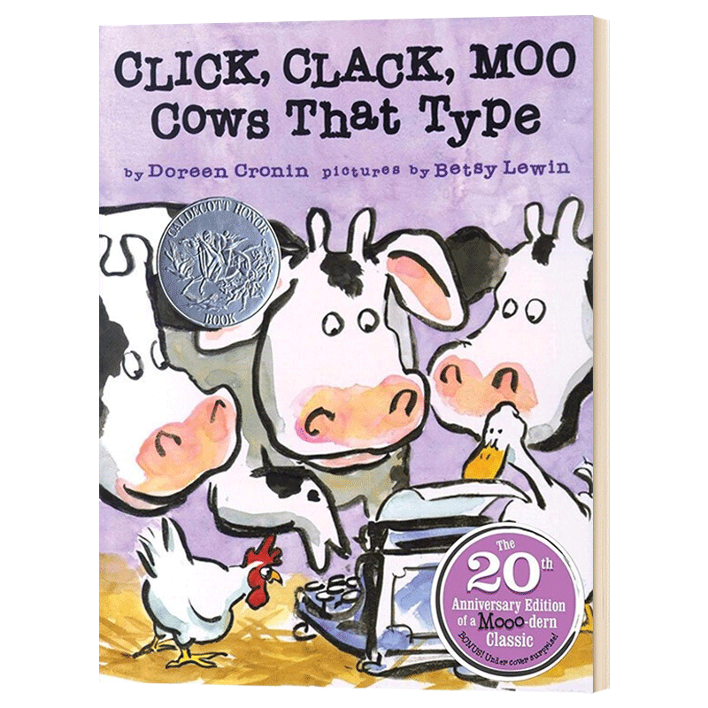 进口英语书籍 英文原版 clack moo 朵琳·克罗宁 type click cows