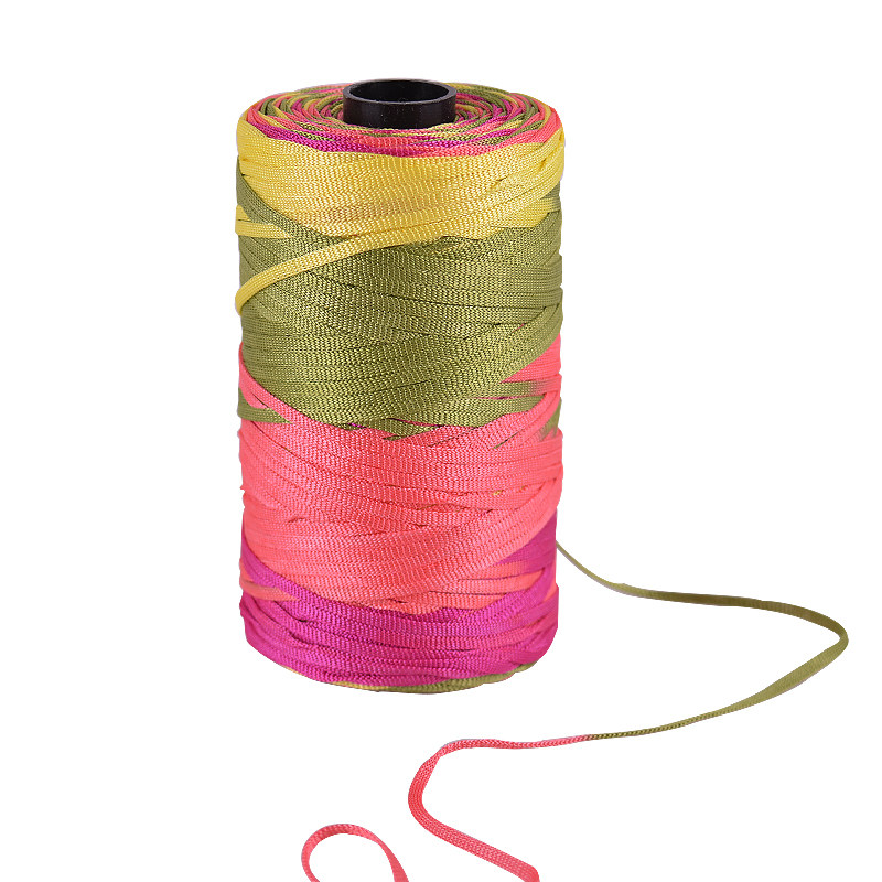 丝线手工编织扁带冰丝钩鞋空心线杯套坐垫材料毛线