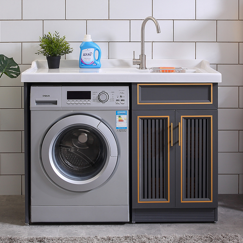 洗衣太空阳台洗衣机机柜组合一体搓板滚筒台池浴室柜组合