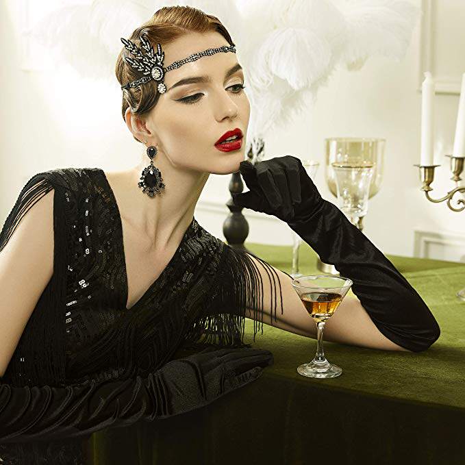 新娘头饰舞会饰品了不起的盖茨比同款叶子图案珍珠发饰头带皇冠