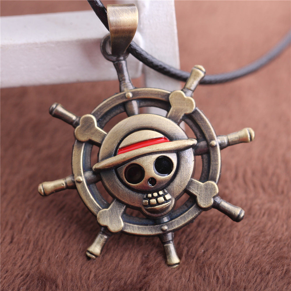 动漫周边onepiece海贼王船舵标志合金项链外贸速卖通项链