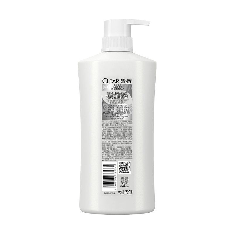 樱花清扬clear去屑洗发水沁爽花露香水水润型720g洗发水
