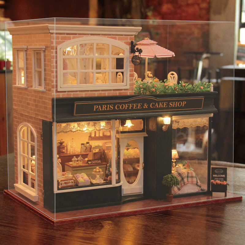 智趣屋diy小屋咖啡之旅手工房子小别墅拼装模型送男生生日礼物女