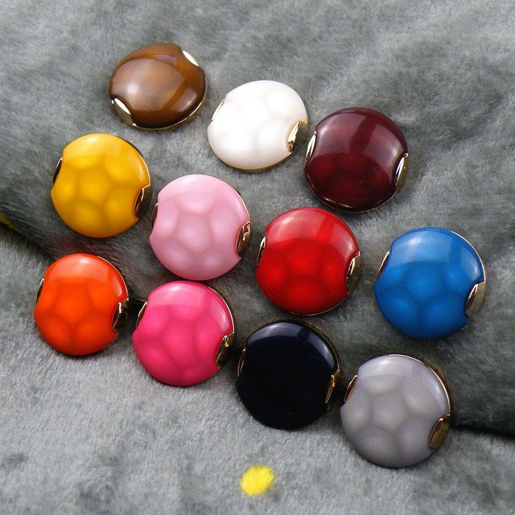 衣扣韩版圆形纽扣百搭搭扣粉色红色皮草装饰纽扣