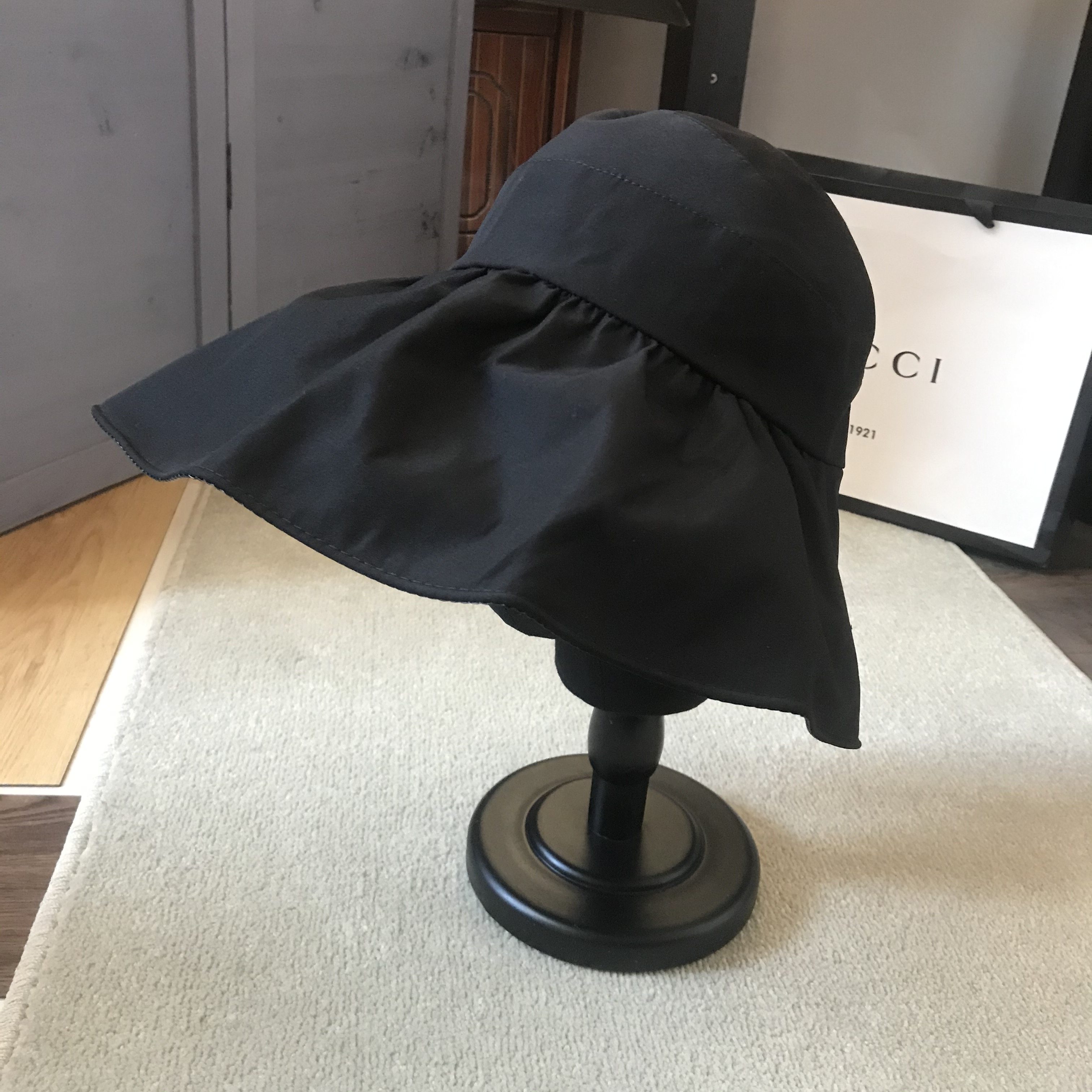 日本rx春夏黑胶顶帽防晒遮阳帽大帽渔夫帽日帽子