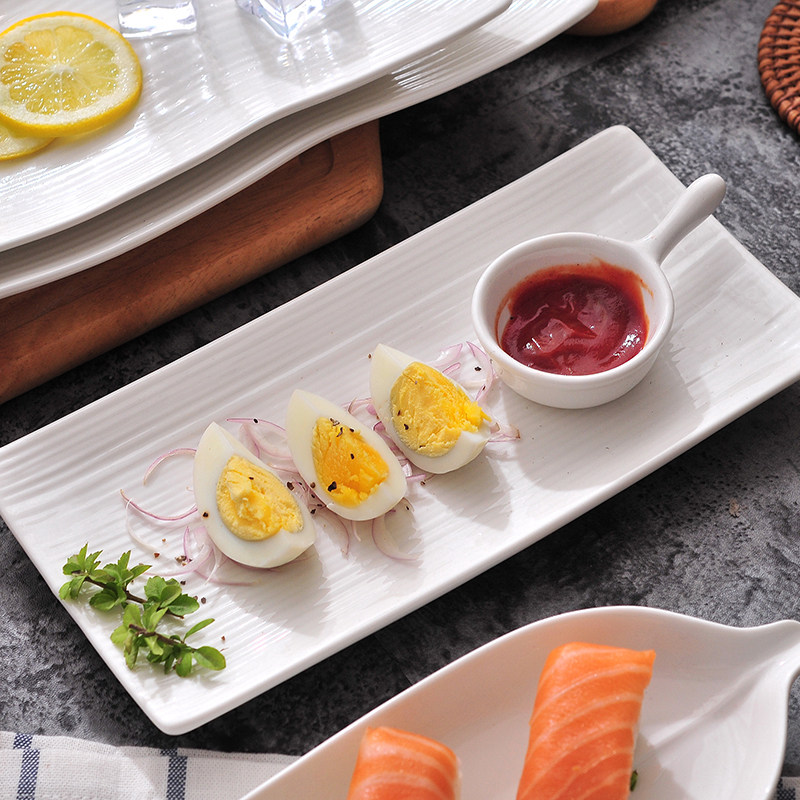 创意长方形陶瓷盘子菜盘长条碟子西餐餐盘寿司盘