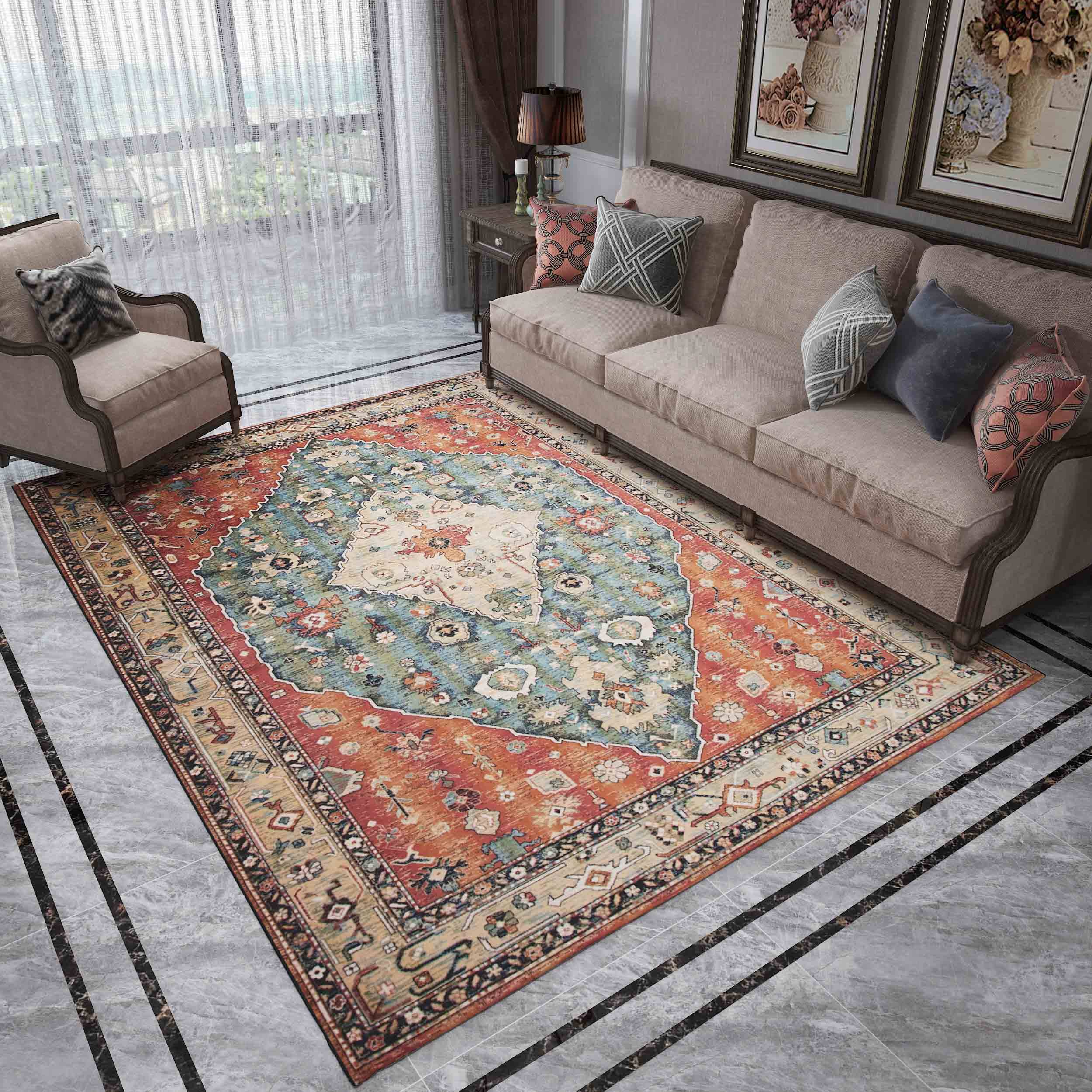 波西米亚民族风地毯客厅欧美美式乡村复古摩洛哥卧室地毯