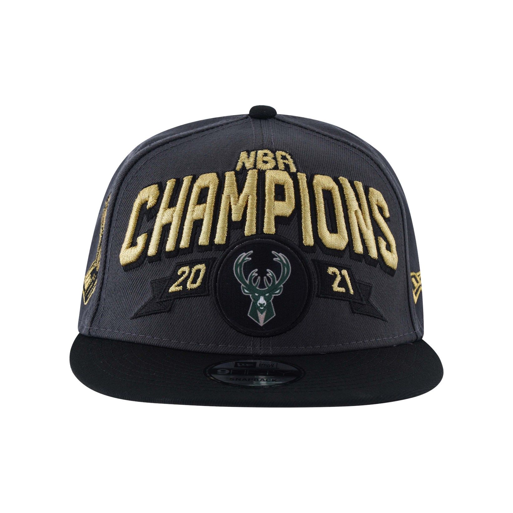 nba-new era 2021赛季密尔沃基雄鹿队 总冠军 应援纪念棒球帽-mc母婴