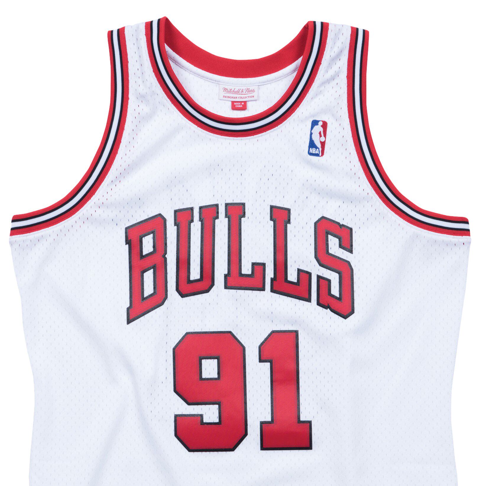 nba-mn复古球衣-sw球迷公牛1997-98赛季罗德曼白色篮球服