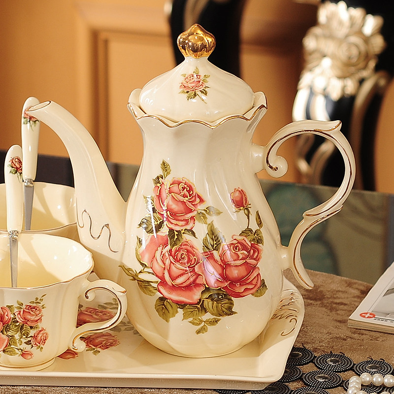 水壶茶壶欧式陶瓷家用冷水咖啡杯大容量热水咖啡壶冷水壶
