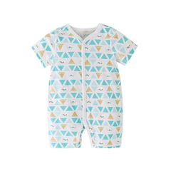 婴儿空调服纯棉睡衣夏装薄款宝宝爬服哈衣0-3个月6夏季8连体衣9月价格比较