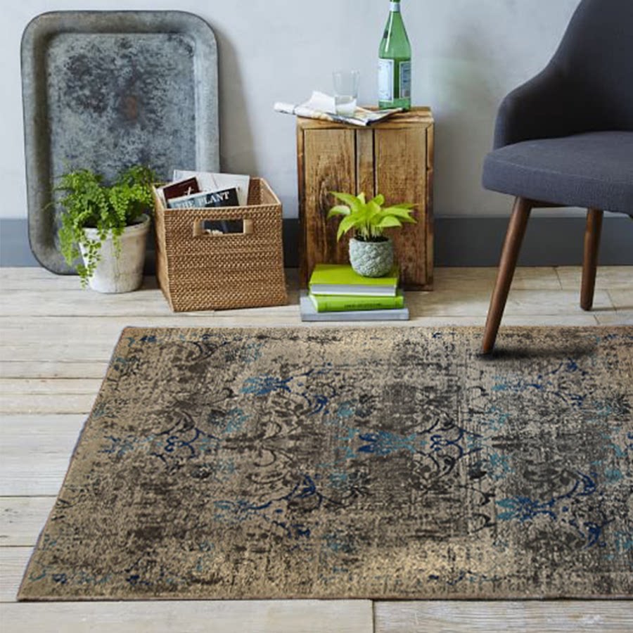 深色灰色系复古做旧地毯