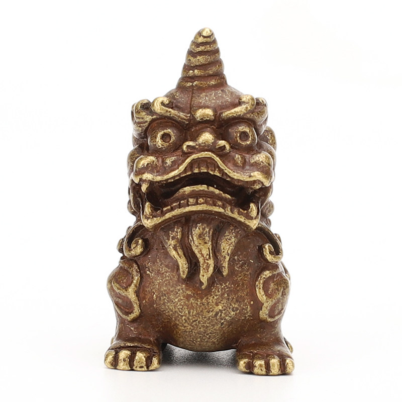 黄铜仿古神兽瑞兽招财摆件实心独角兽獬豸正大光明摆件