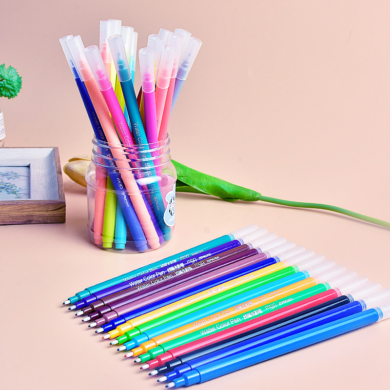 线描水性文具水笔笔色纤维手绘创意水彩笔可爱水彩笔