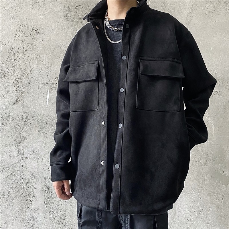 fog衬衫夹绵棉服高街宽松外套夹克第六麂皮夹克