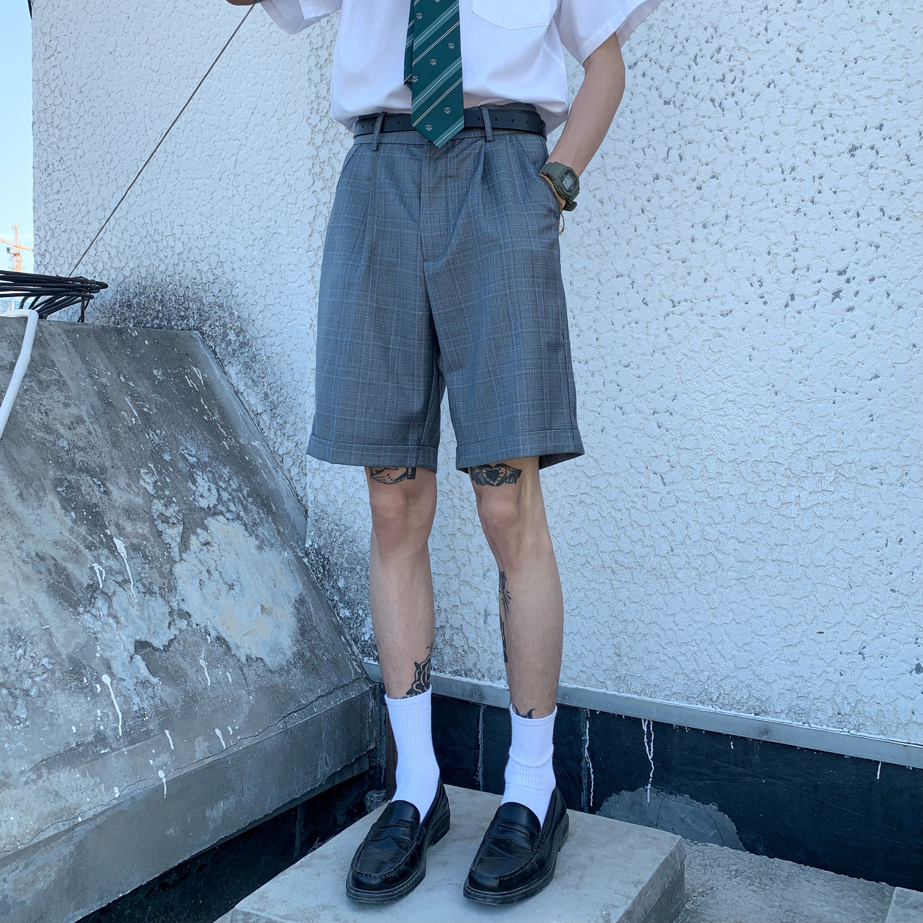 制服dk西裤休闲裤短款四色现货百搭薄款元气休闲裤