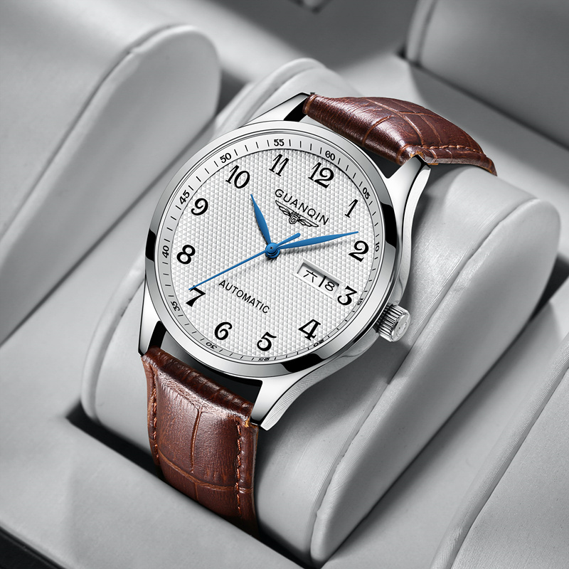 2021新款瑞士正品全自动机械表真皮数字简约防水十大品牌手表男