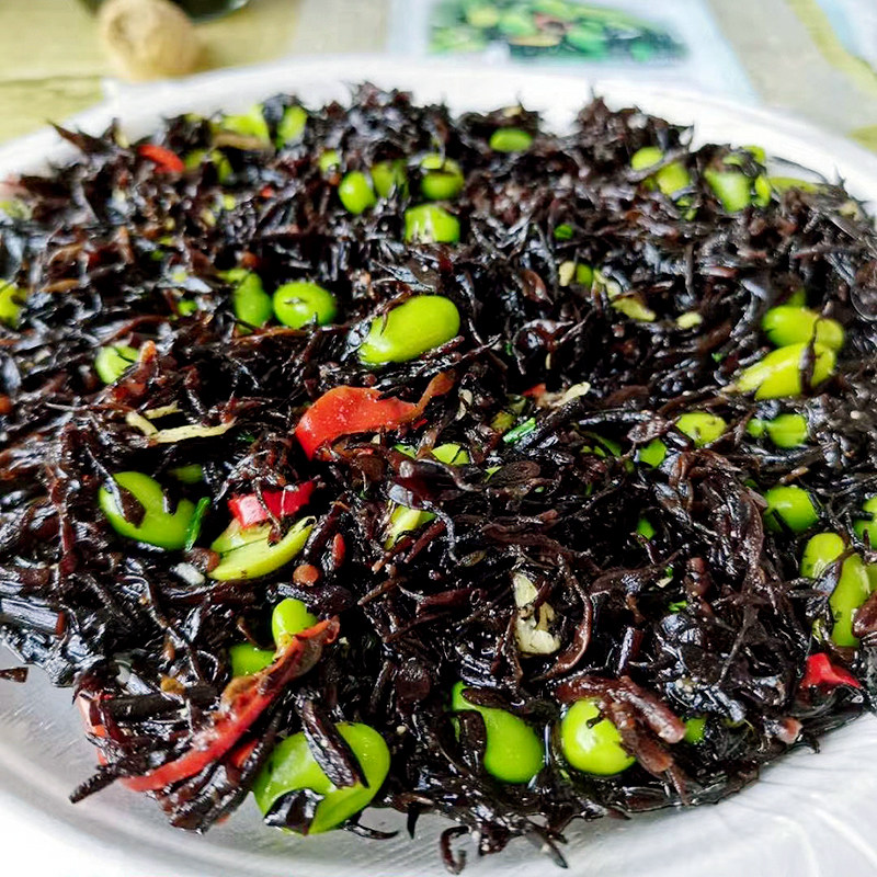 羊栖菜拌毛豆即食下酒菜咸菜饭店食材凉菜冷盘海带