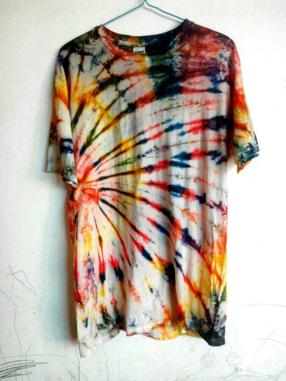 白色扎染衣服纯棉diy学校教学活动彩绘染料染色t恤